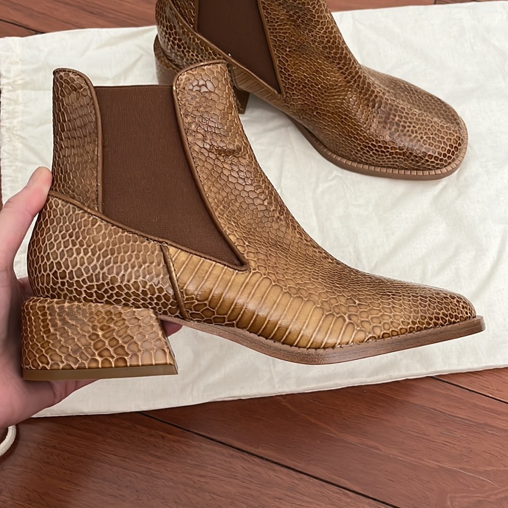 Tibi tan ankle boots, size 36.5, NWOT